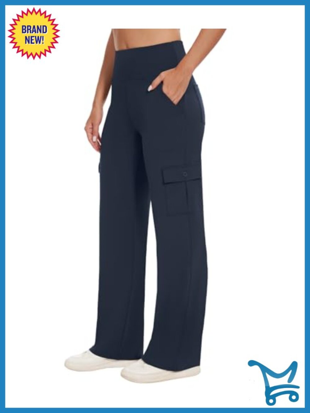 Wide Leg Yoga Cargo Pants High Waist Stretch Pull On Pockets Women
